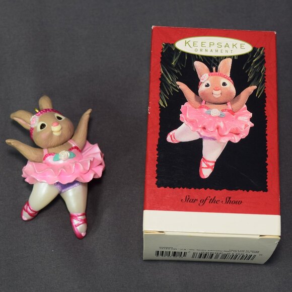 Hallmark Christmas Ornament Star of the Show Bunny Rabbit Ballerina QX6004 1996 - Picture 1 of 12
